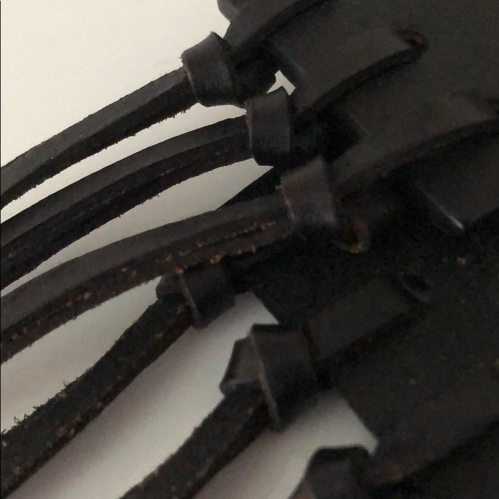 NWOT BLACK GENUINE LEATHER HIPPIE BELT! - Picture 4 of 8